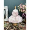 Luxury Handmade Puppy Dog Cats Clothing Korean Pink Lace Roseflower Wedding Princess Dress For Small Medium Dog Pet Clothes 2026