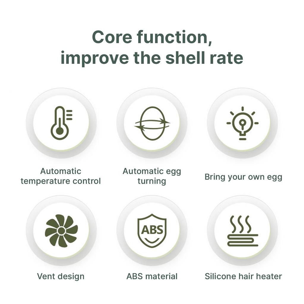 52 Eggs Incubator with Automatic Egg Turning Humidity Control Temperature Display Dual Power Supply and Egg Candler Light Cozy Incubator