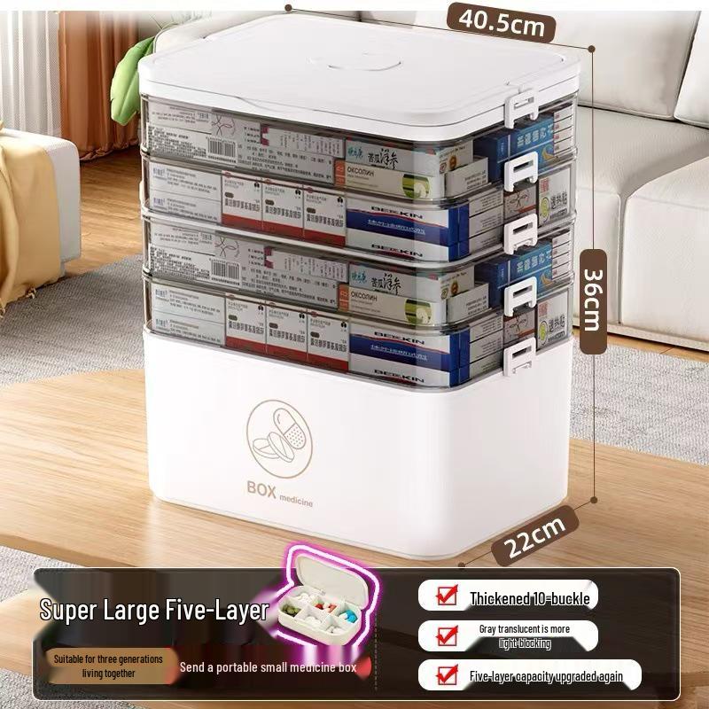 Портативный многослойный ящик для лекарств: Бытовой аварийный набор для хранения первой помощи