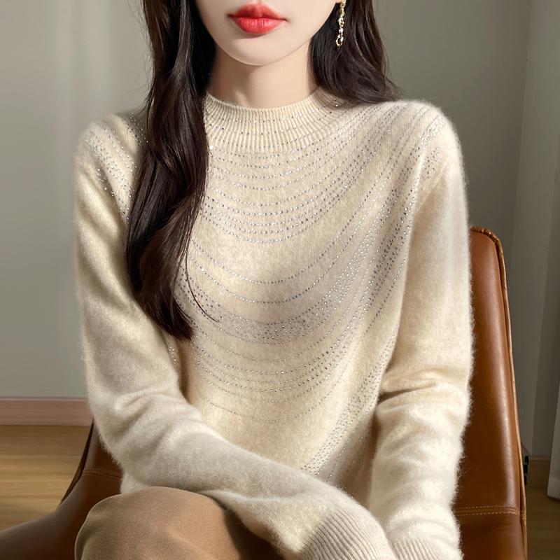 Женский кашемировый свитер Qinghe кашемир 30% кашемир 70% шерсть осенне-зимний кашемировый пуловер мягкий и теплый