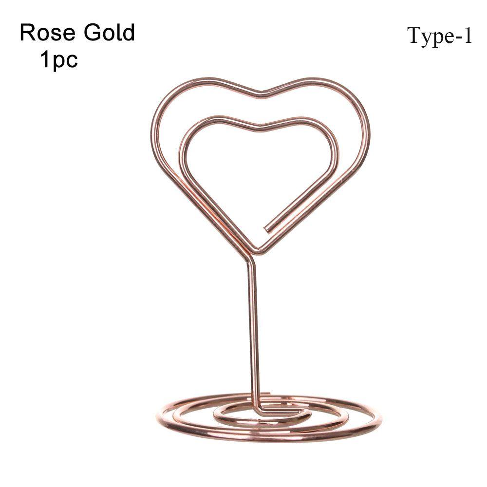 Настольное украшение в форме сердца, розовое золото, зажимы для фото, держатель номеров столов, зажимы для рассадочных карточек, подставка