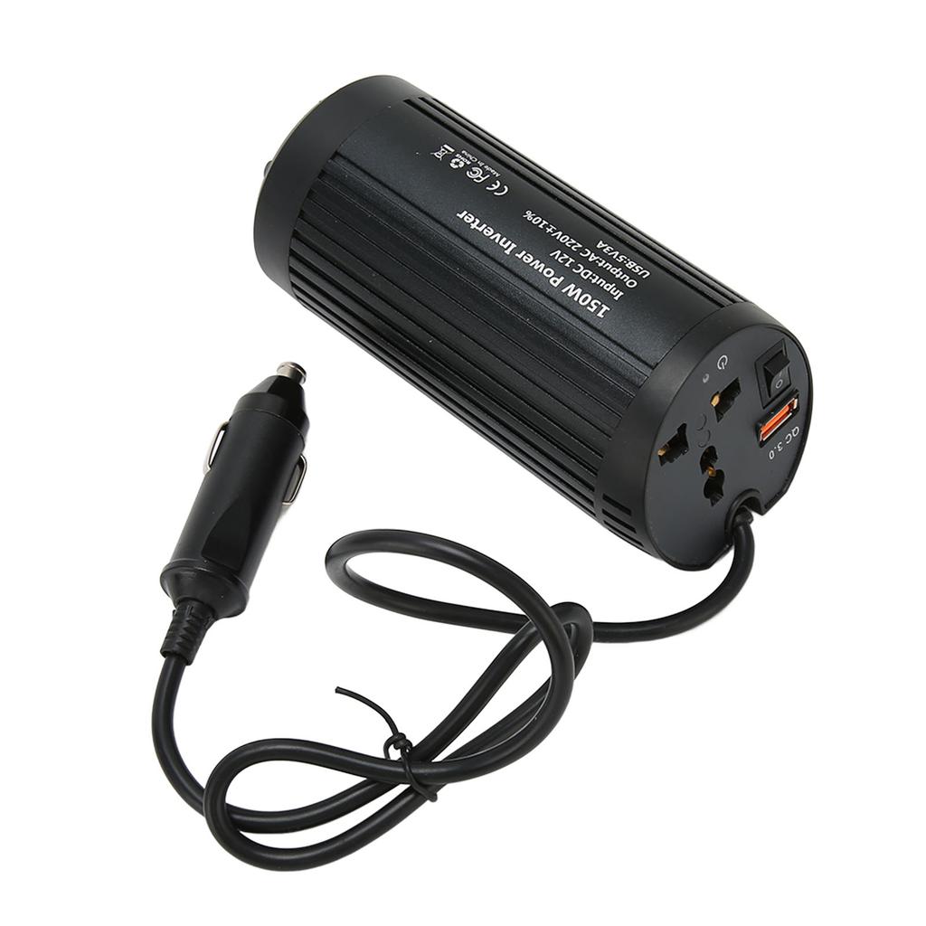 Инвертор для подстаканника 150 Вт, непрерывная мощность 150 Вт, пиковая мощность 300 Вт, постоянный ток 12 В в переменный ток 220 В, автомобильное питание