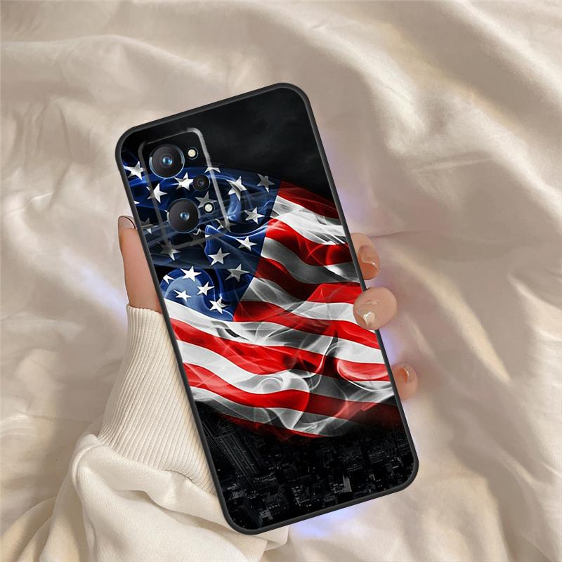 Чехол Флаг США для Realme C55 C71 C75 C61 C53 C33 C63 C51 C65 C67 11 12 13 14 15 Pro Plus GT6 GT7 Pro