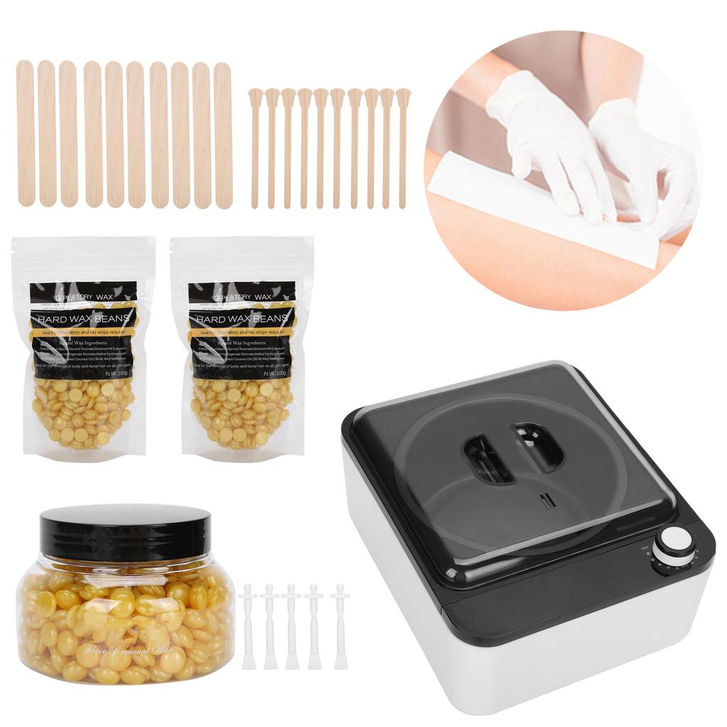 Электрический нагреватель воска Gold Hair Removal Wax Bean Depilatory Wax Stick Depilatory Tool SetUS Plug 110V