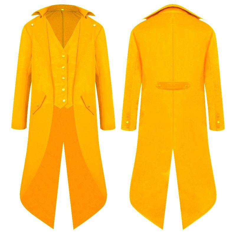 [Hot Sale] European and American Medieval Retro Coat Cosplay Costume Men's Mid-Length Punk Retro Tailcoat.