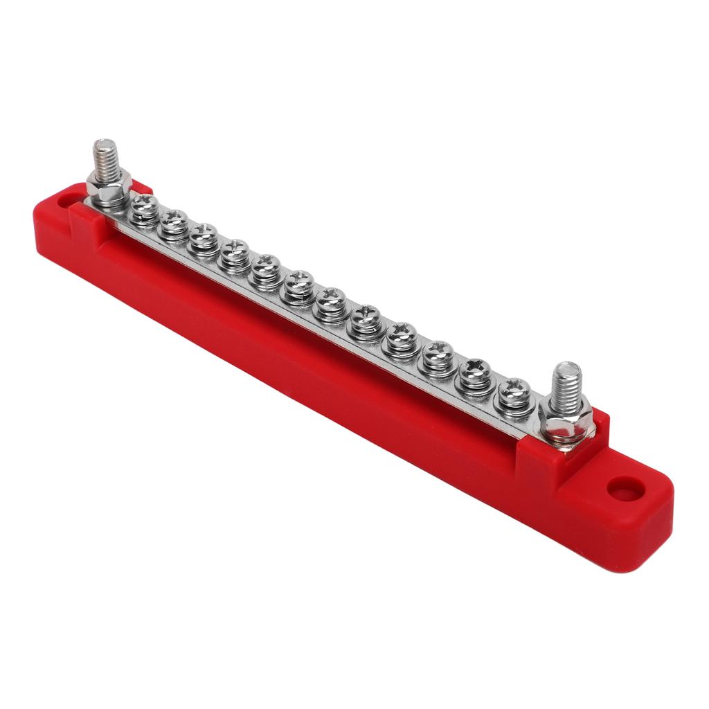 48V 150A 12 Terminal Bus Bar Power Distribution Block with Cover M6 Studs M4 Screws for Car RV Marine Boat