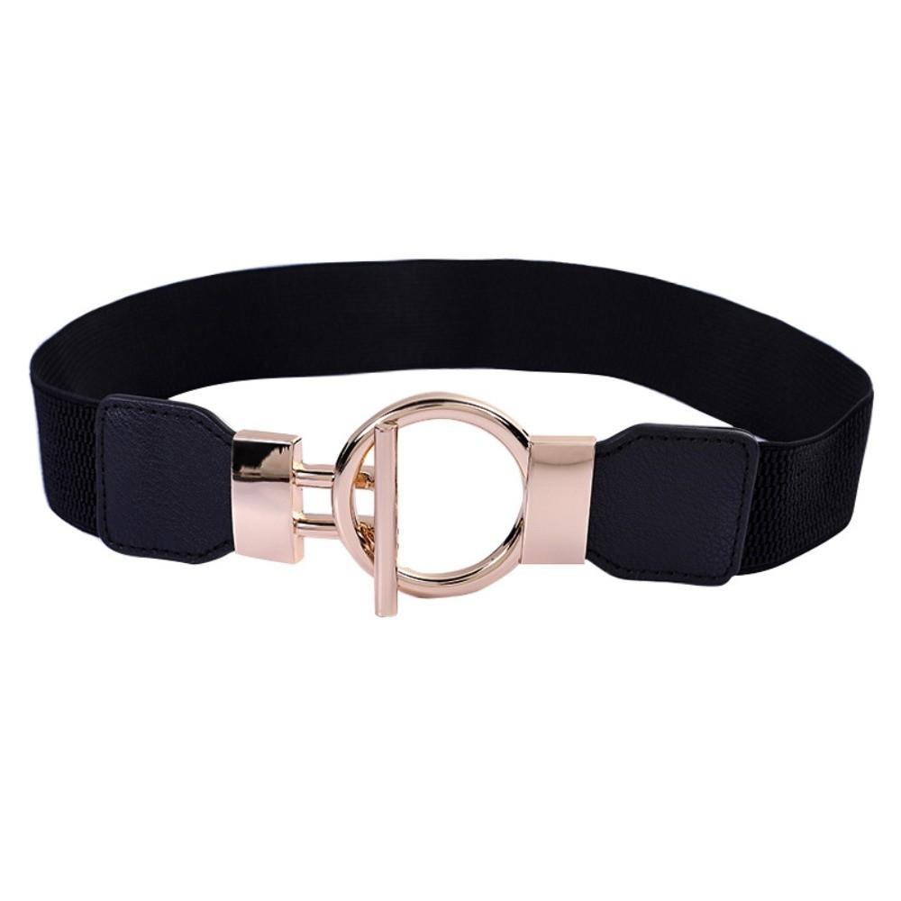 Fashion Elastic Waistband Casual Round Buckle Waist Strap Waist Belts Clothing Decoration