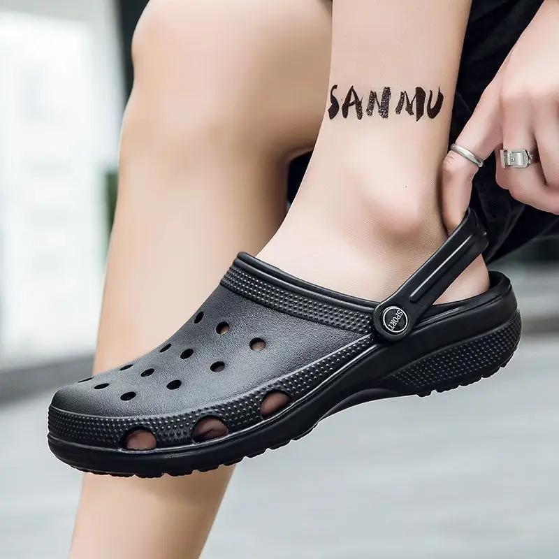 Модные шлепанцы Мужская обувь Мюли Мягкая ЭВА с отверстиями Сабо Платформа Полумужские тапочки 2025 Модный дизайнер Роскошные Высокое качество Стильные шлепки