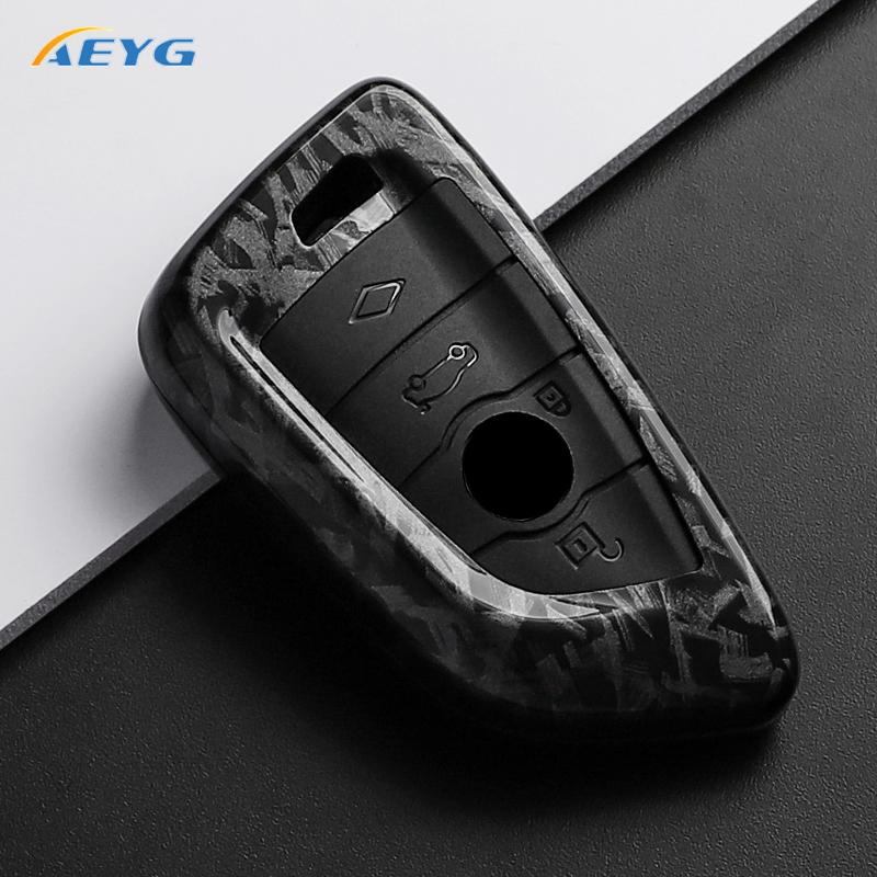 Abs Carbon Fiber Car Key Case Cover For Bmw X1 X3 X5 X6 X7 1 3 5 6 7 Series G20 G30 G11 F15 F16 G01 G02 F48 Keychain Accessories