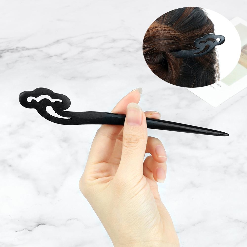 Retro Chinese Style Hairpins Women Wooden Lucky Clouds Hair Sticks Ethnic Antiquity Hair Clip Pin Girls Hair Accessories Jewelry