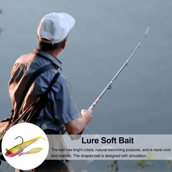 6 шт. Мягкие рыболовные приманки Искусственные приманки с острым крючком Реалистичный вид Яркий цвет Т-образный хвост Поддельные приманки Свимбейт Рыболовные снасти