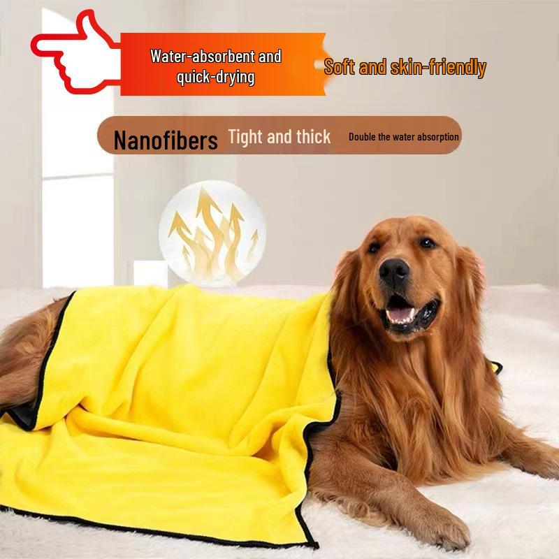 Absorbent Quick-Drying Coral Fleece Pet Bath Towel (Optional Logo)