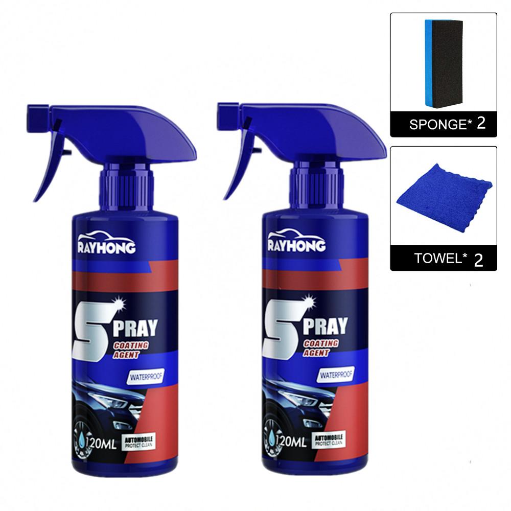 2PCS Car Nano Repair Compound Ceramic Coating Spray Car Coating Wax Polishing Spray Scratch Repair Remover 2X120ml With box