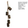Rustic Christmas Bells Ornament Hanging Rope 5 Bells Christmas Tree Ornaments Handmade Vintage Cow Bells Wind Chime Decoration