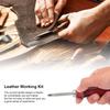 Leather Trimmer Leather Edger Professional Trimming Working Kit with Wooden Handle for DIY Craft Leather Cutting