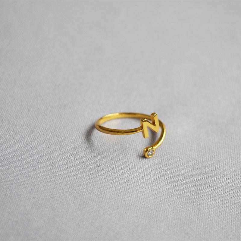 2019 Exquisite Adjustable Initial Ring for Women - Stackable Open Design for Index Finger