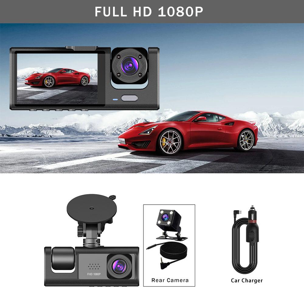 3-канальный автомобильный видеорегистратор HD 1080P с 3 объективами внутри автомобиля, видеорегистратор, трехсторонняя камера, видеорегистраторы, видеорегистратор, видеорегистратор, видеокамера