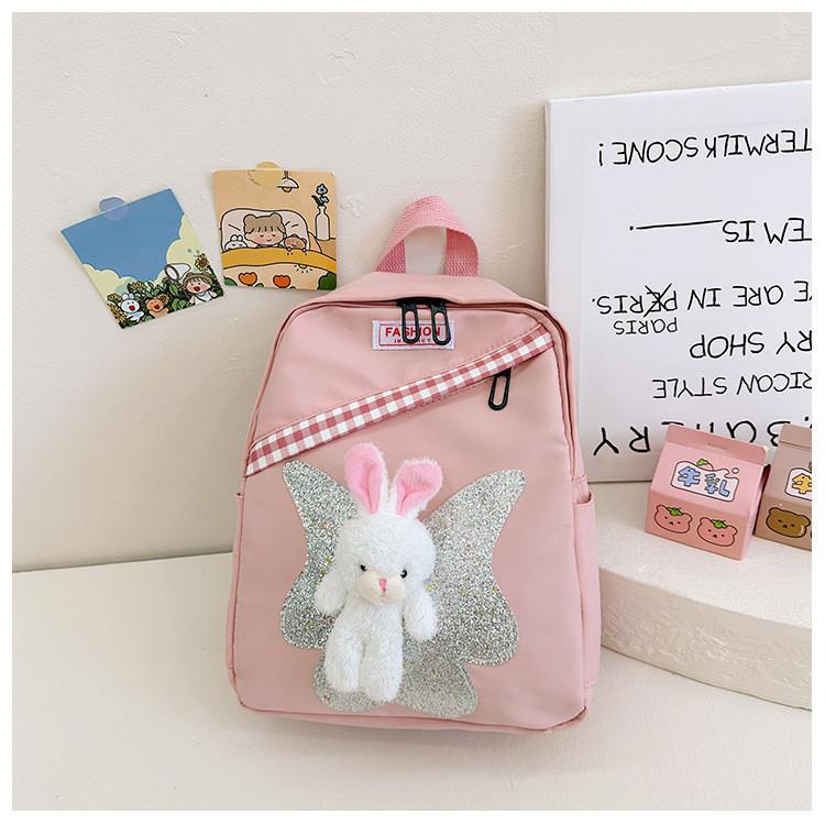 Charming Nylon Bunny Toddler Backpack Playful Animal Pattern For Boys And Girls