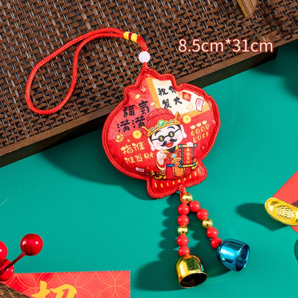 Бог удачи Кулон Бога богатства Вышитый Красный Украшение на Китайский Новый год Год Лошади Китайский стиль