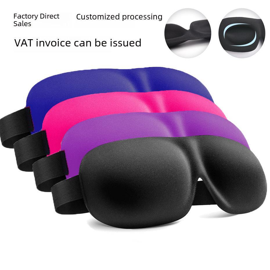 3D Black Stereo Sleep Eye Mask for Travel and Aviation, Nose Bridge-Free