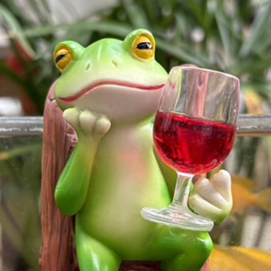 Garden Ornament Pot Hanger Frog Ladder Design Weather-Resistant Resin Pot Edge Ornament Plant Display Accessory