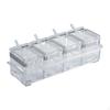 Seasoning Box Condiment Cruet Bottle Transparent Cooking Tool Multiuse Spice Pots 4 Compartment for