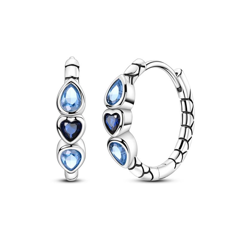 Hot Selling 925 Sterling Silver Blue Stars Butterfly Zircon Exquisite Earrings Suitable For Girls' Charming Jewelry Gifts