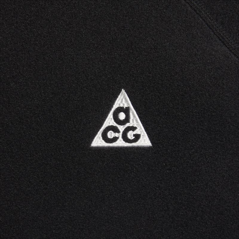 Nike ACG Wolf Tree Повседневная минималистская теплая флисовая куртка с капюшоном Мужские куртки Черный Угольно-Черный Горно-Белый HJ2461-010