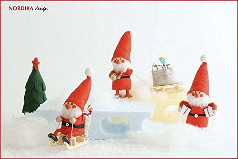Christmas Wooden Doll Pulling a Sleigh [NORDIKA Nisse] (Santa / NRD120060)