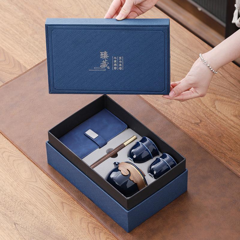 Ceramic Kung Fu Tea Set Business Banking Company Sends Customers and Employees High-end Gift Sets As Opening Gifts