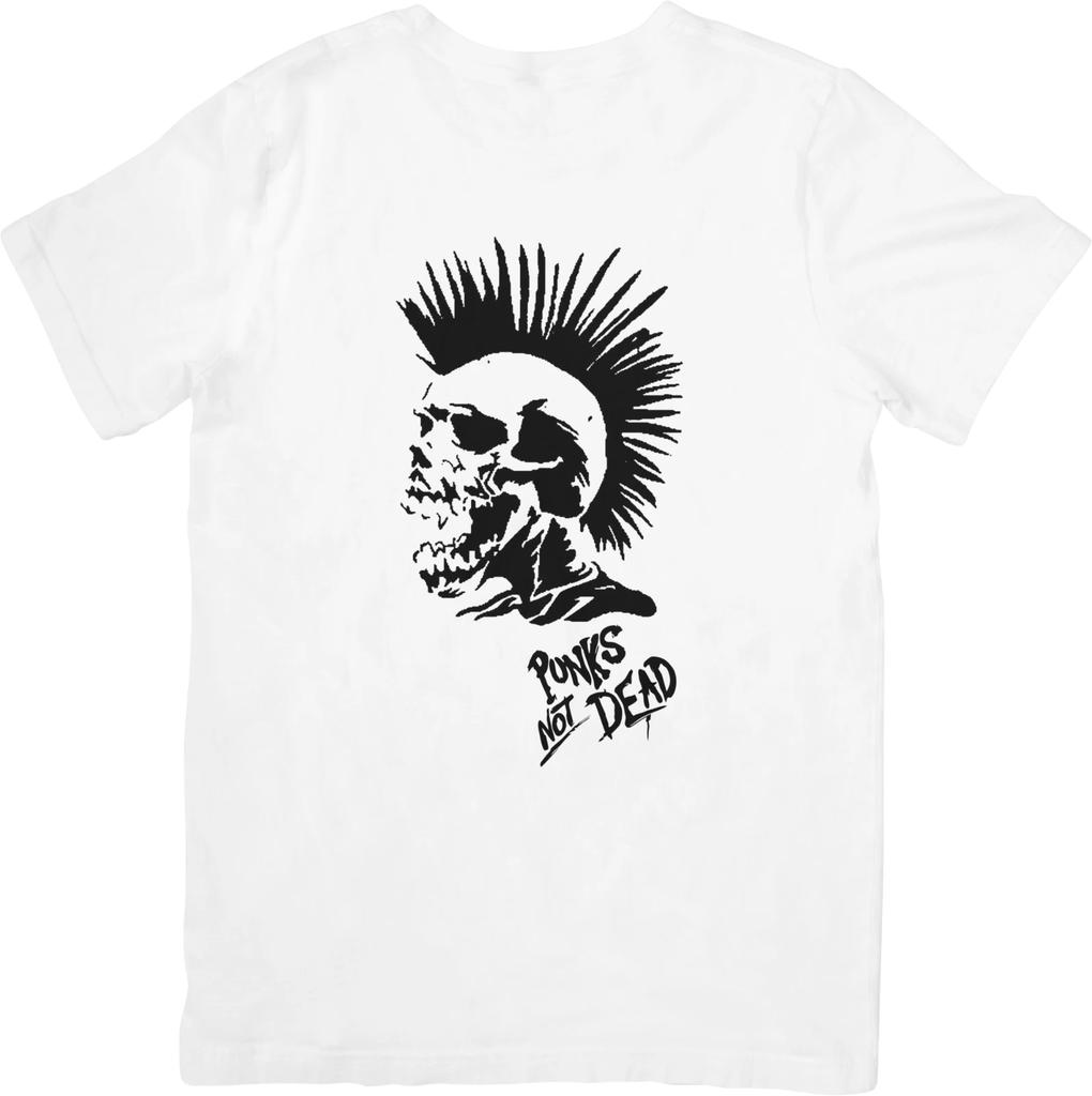Punks Not Dead Music Unisex Fit for Men & Women Quality Cotton T-Shirt White.
