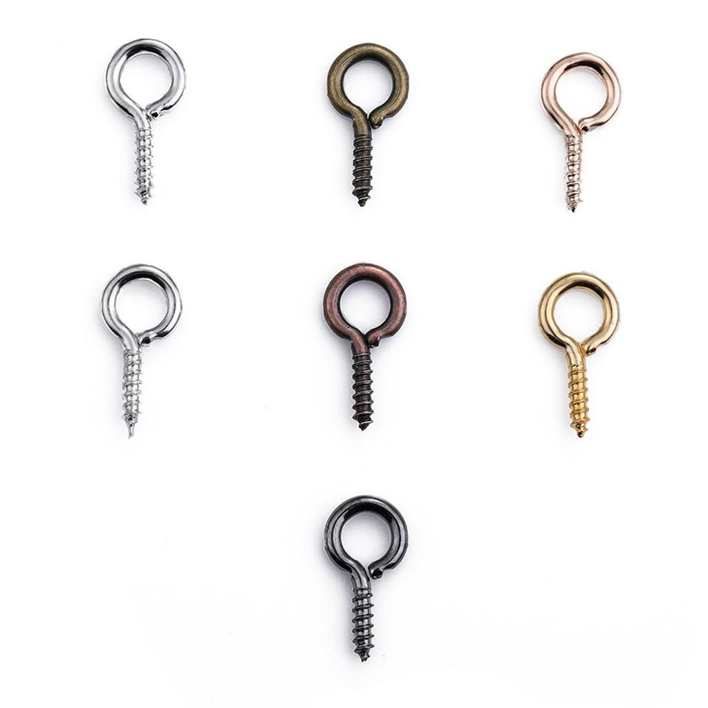 200 шт., маленькие мини-шпильки для глаз, крючки, люверсы, винтовые застежки с резьбой, крючки для изготовления ювелирных изделий своими руками, фурнитура