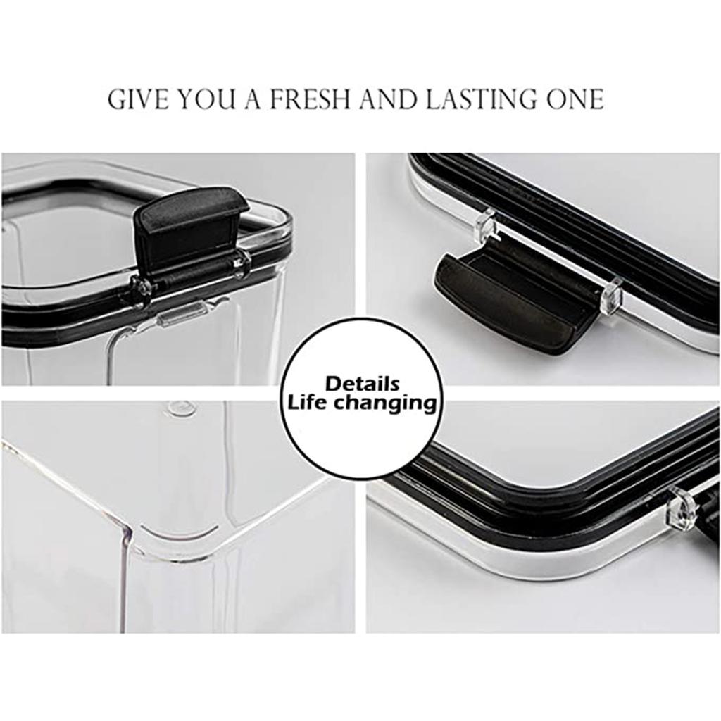 Квадратный прозрачный герметичный горшок. Коробка для хранения свежих продуктов. Кухонный резервуар для хранения зерна и прочего зерна. Резервуар для хранения и хранения закусок из сухофруктов.