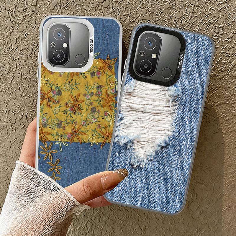 Retro Denim Pattern Soft Phone Case for Xiaomi Redmi 15C 15 14C 13C 12C Poco X5 X6 X7 Pro X3 F8 F7 Ultra M8 13 12 Cover Back She