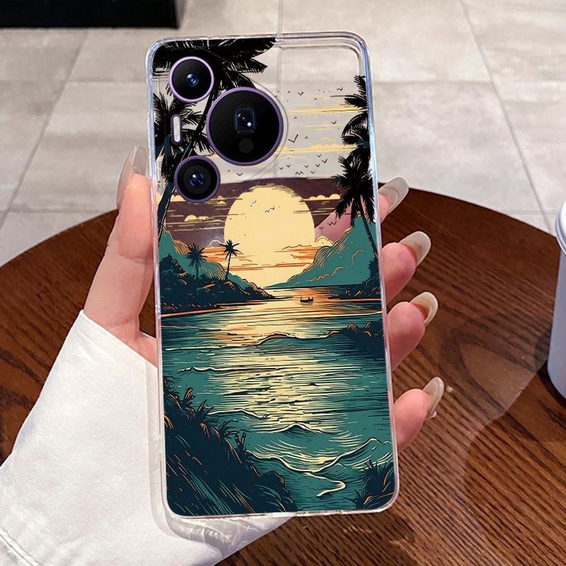 Задняя крышка для Huawei Pura70 Pura 70 Pro Plus Чехол Роскошный Милый Любовь Кролик Забавный Рисунок Прозрачный Мягкий Тонкий ТПУ Силиконовый Чехол для Телефона