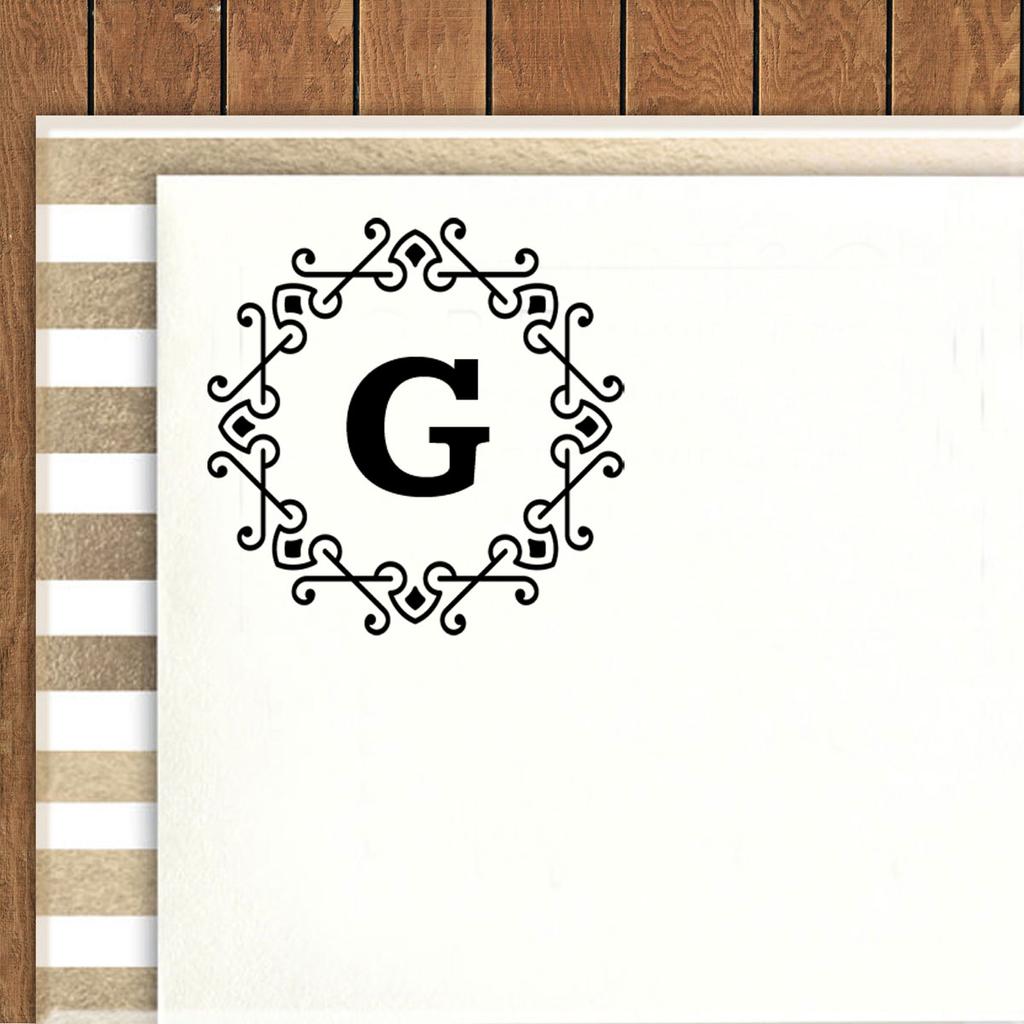 Printtoo Alphabet G Monogram Octagon Celtic Swirl Frame Self Inking Rubber Stamp Office