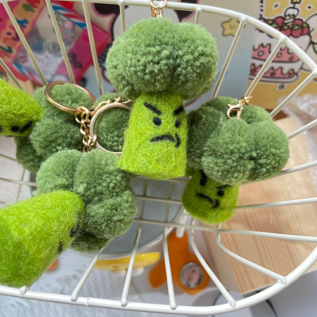 Креативный кулон-брокколи: Свежий Зеленый Кукольный Брелок для Сумки и Аксессуар для Сумки через Плечо GJ87