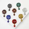 Fashion Versatile Alloy Rhinestone Glass Brooch Retro Light Luxury Women'S Dress Suit Corsage Jewelry Pin