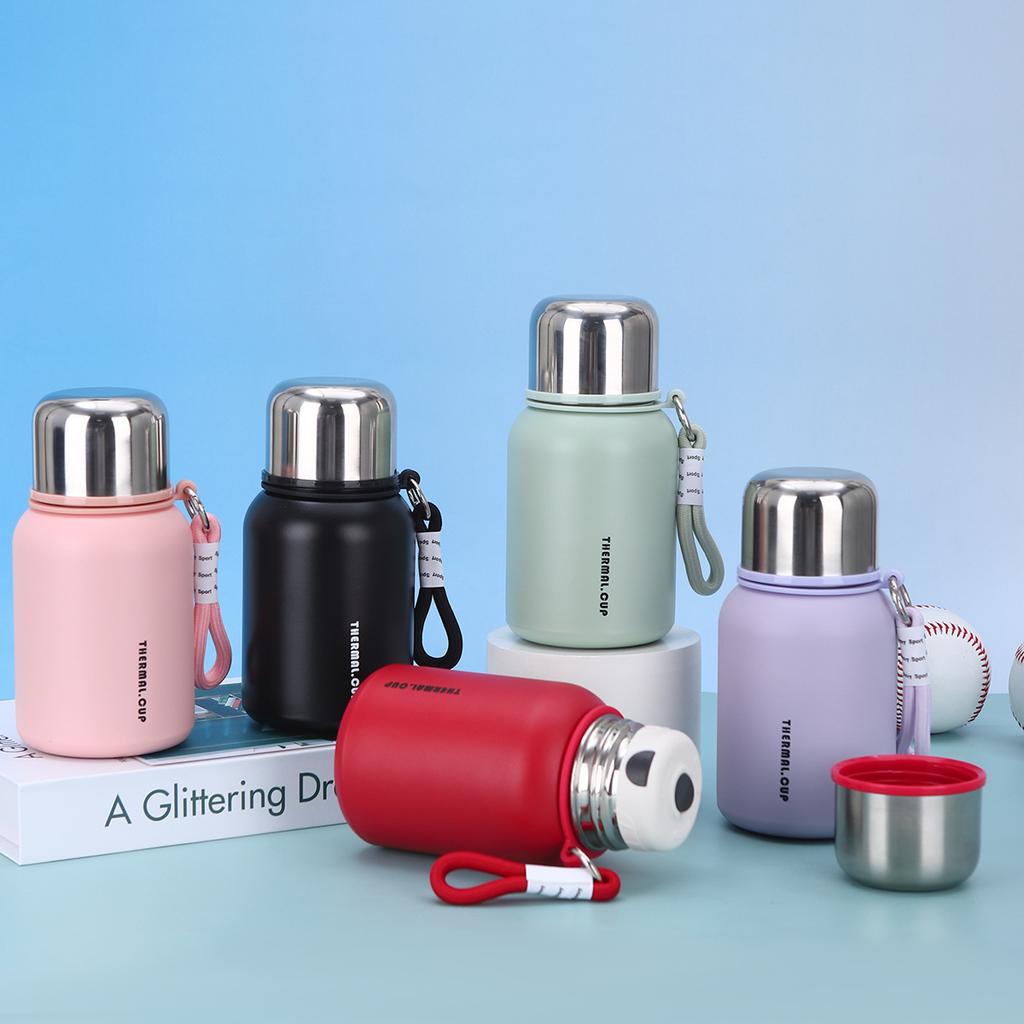 Stylish Stainless Steel Thermos Cup Simple and Compact Sling Water Cup Outdoor Portable Vacuum Bouncing Cup