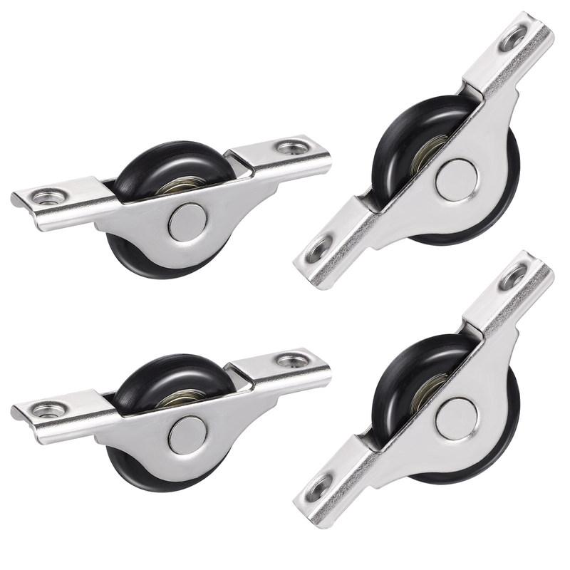 4Pcs Sliding Door Wheel Replacement Kit Nylon Plastic Roller with Metal Core for Wardrobe Cabinet Closet Doors Easy Installation