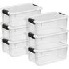 6-Pack Stackable Storage Bin with Lid, Clear Plastic Design, 18 Quart