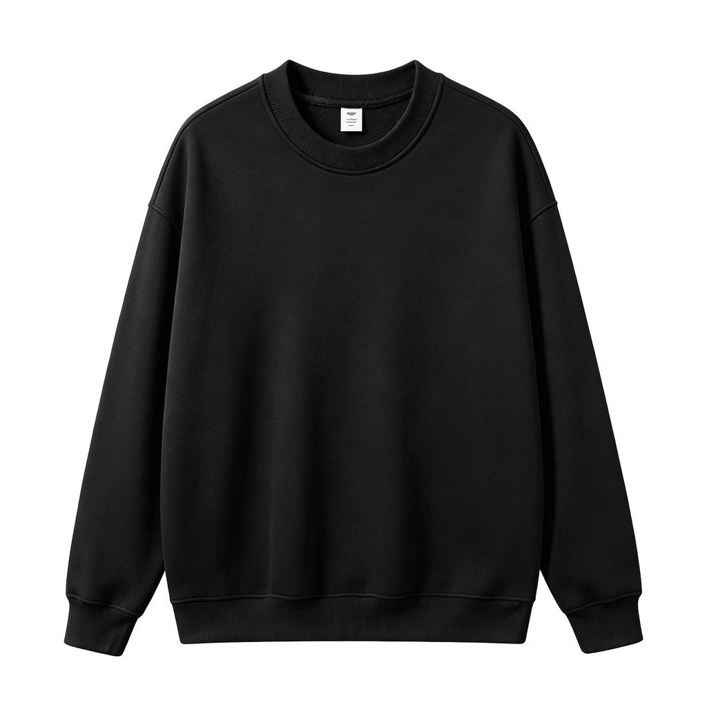 Унисекс худи Hua Cotton Plus Velvet: Однотонный пуловер, длинный рукав, американский стиль, спортивная куртка с круглым вырезом.