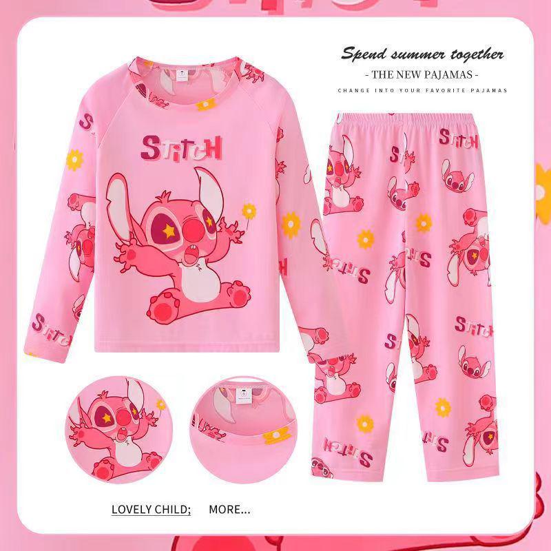 Southeast Asia Kids' Demon Slayer Pajamas: Long Sleeve & Pants Set for Girls