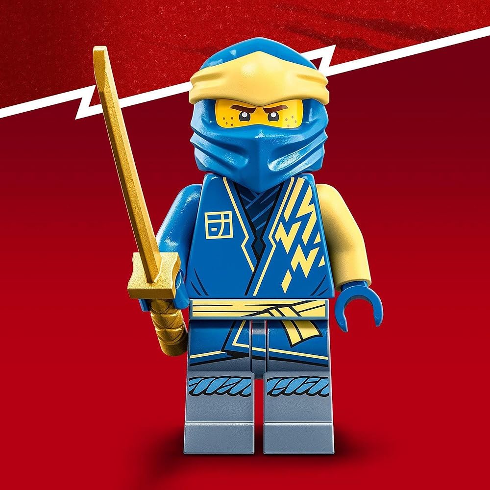 Конструктор LEGO Ninjago Молниеносный самолет Джея EVO для детей 6-9 лет, Образовательный набор кубиков, Идея для подарка