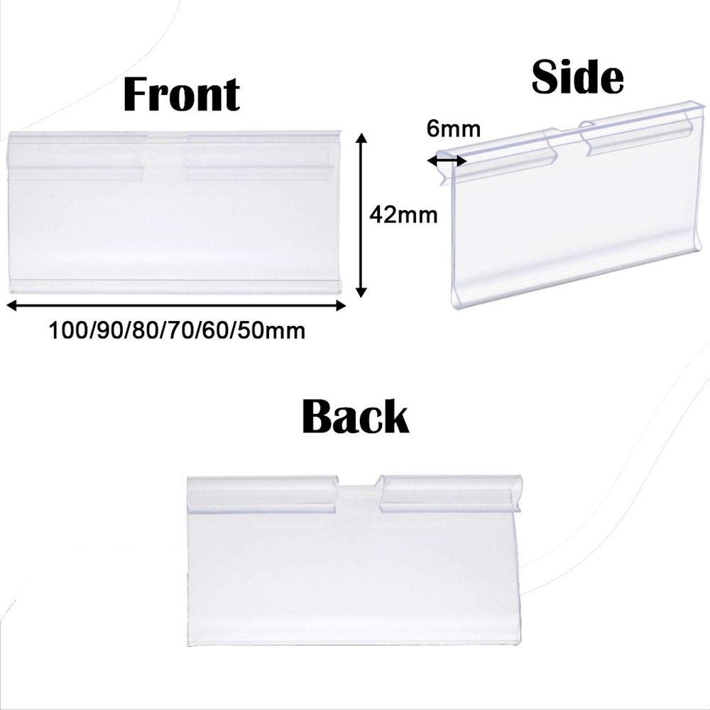 50PCS Plastic Label Holder Transparent Label Display Sidebar New Price Tag Holder  Mall