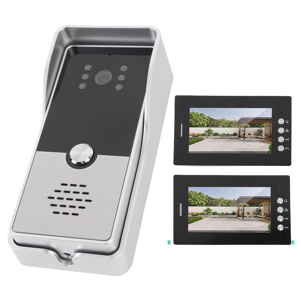 Video Intercom System 7 Inch Screen 120 degrees Wide Angle Clear Image 2 Way Intercom Video Doorbell for Home