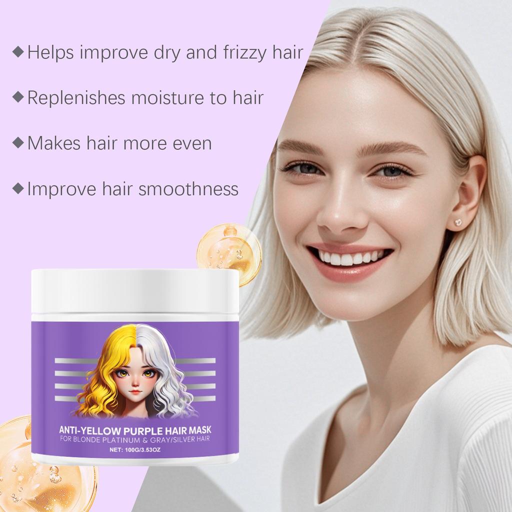 No Yellow Purple Hair Mask For Blonde , Gray And Hair 100ml