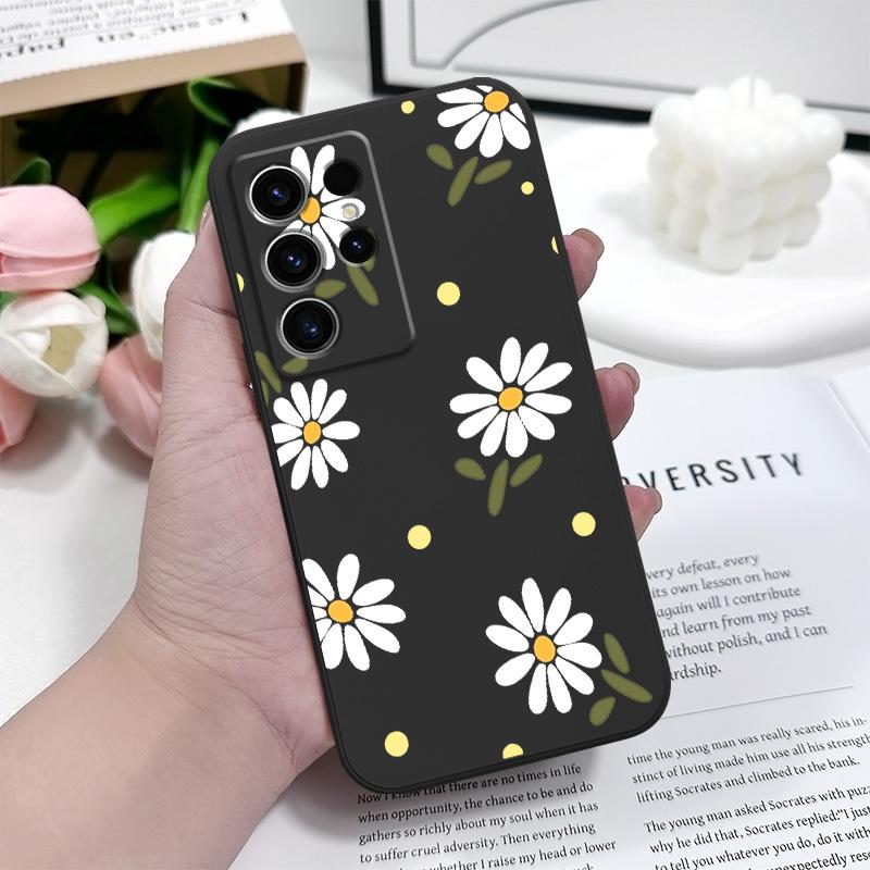 Elegant Daisy Phone Case For Samsung Galaxy S25 S24 S23 S22 S21 S20 S10 S10E Ultra Plus FE Note 20 Ultra Plus Cover