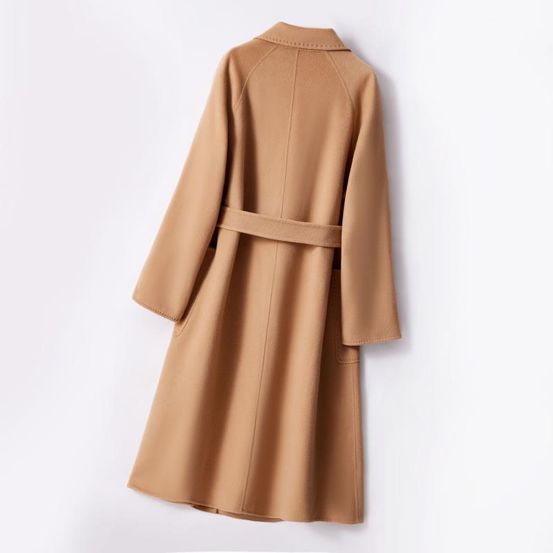 Женское пальто из 100% шерсти TIDENOVEL Осеннее шерстяное длинное пальто Ручной работы Пальто-бушлат Зимняя теплая шерстяная длинная куртка Кашемировое пальто