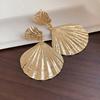 Vintage Metal Pendant Earrings Luxury Daily Ear Accessories for Women